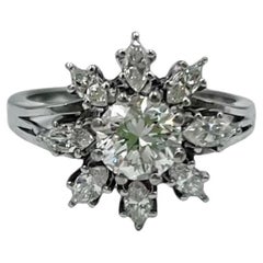 Vintage Flower Engagement Ring 