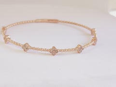 Flower Flexible Bangle Rose Gold 14 Karat Bracelet