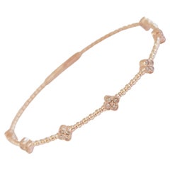 Flower Flexible Bangle Rose Gold 14 Karat Bracelet