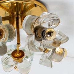 Flower Flush Mount, Brass and Glass by Sische, 1970s