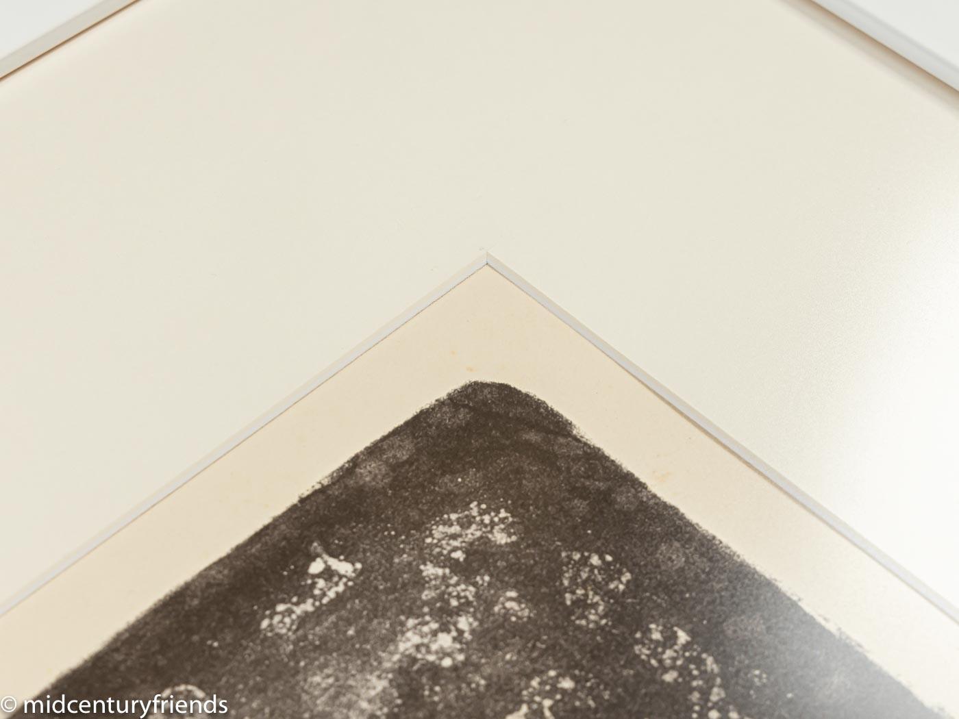 Blumenblumenmädchen von Fritz Kronenberg Weißer Umriss auf schwarzem Papier 1950er Jahre Lithographie im Zustand „Gut“ im Angebot in Neuss, NW