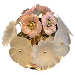 Flower Glass sconce murano glass ibicus by Barovier & Toso ,italy 1970