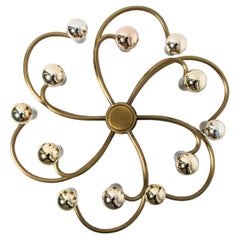 Flor de latón dorado para empotrar by Leola, 1970s