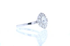 Flower Halo Diamond Engagement Ring 'Round Center'