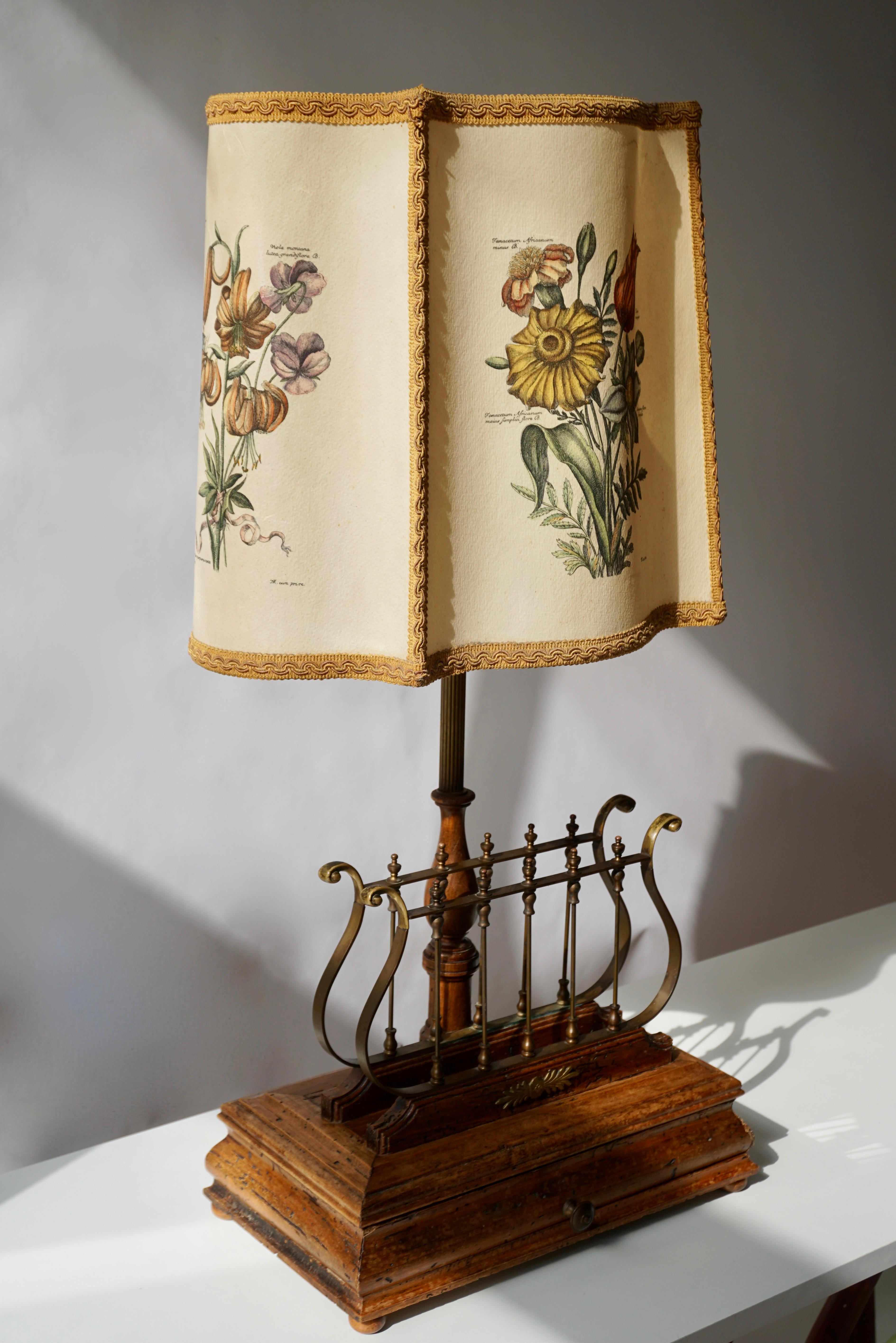 brass flower lamp