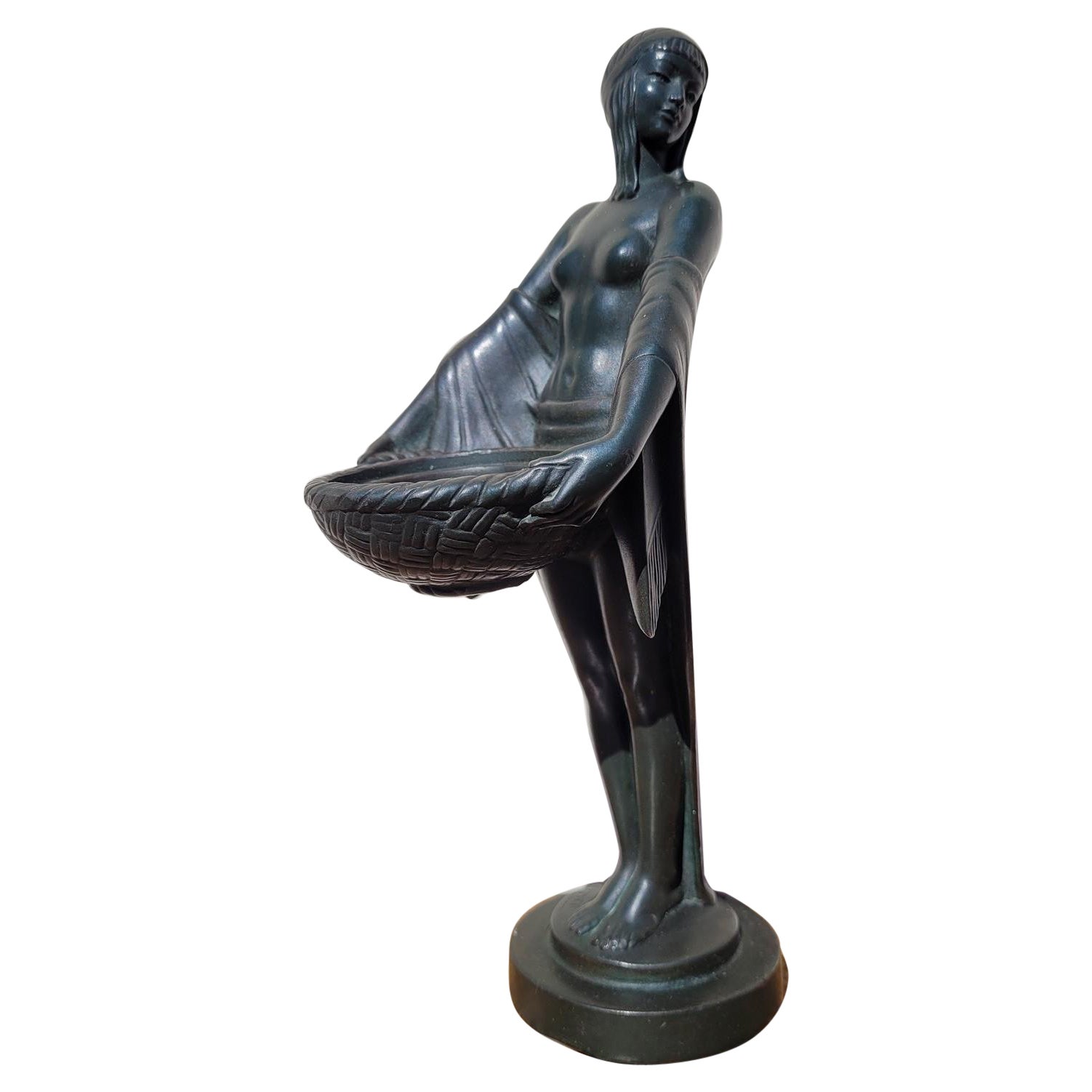 "flower", Lamp Signed Max Le Verrier, Art Deco, 20th Century