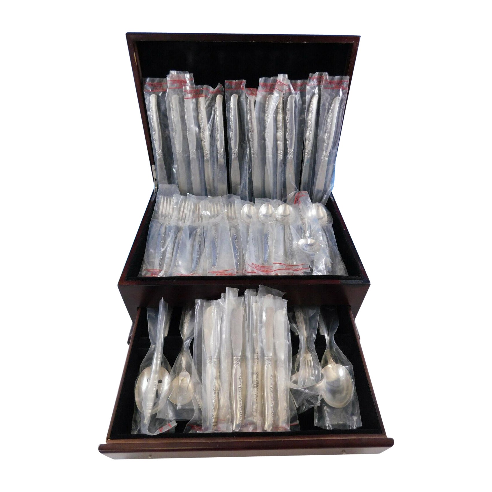 Flower Lane by Oneida Sterling Silver Flatware Set 12 Service 79 Pcs New Unused