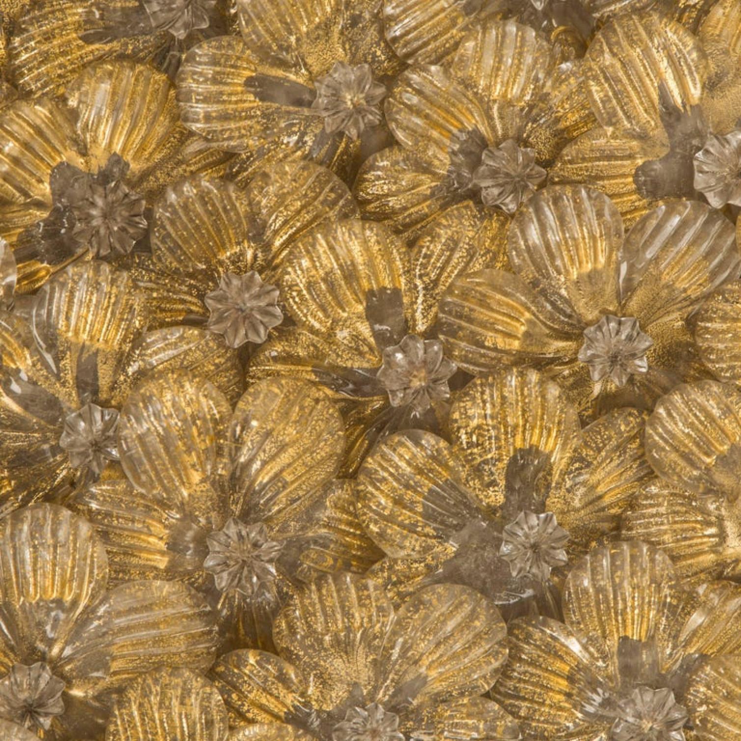 Mid-Century Modern Flower Light Fixture or Flush Mount in the style of Barovier, 1990s For Sale
