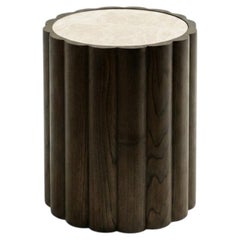 Tavolino in marmo Flower e legno - Realizzato su ordinazione e personalizzabile