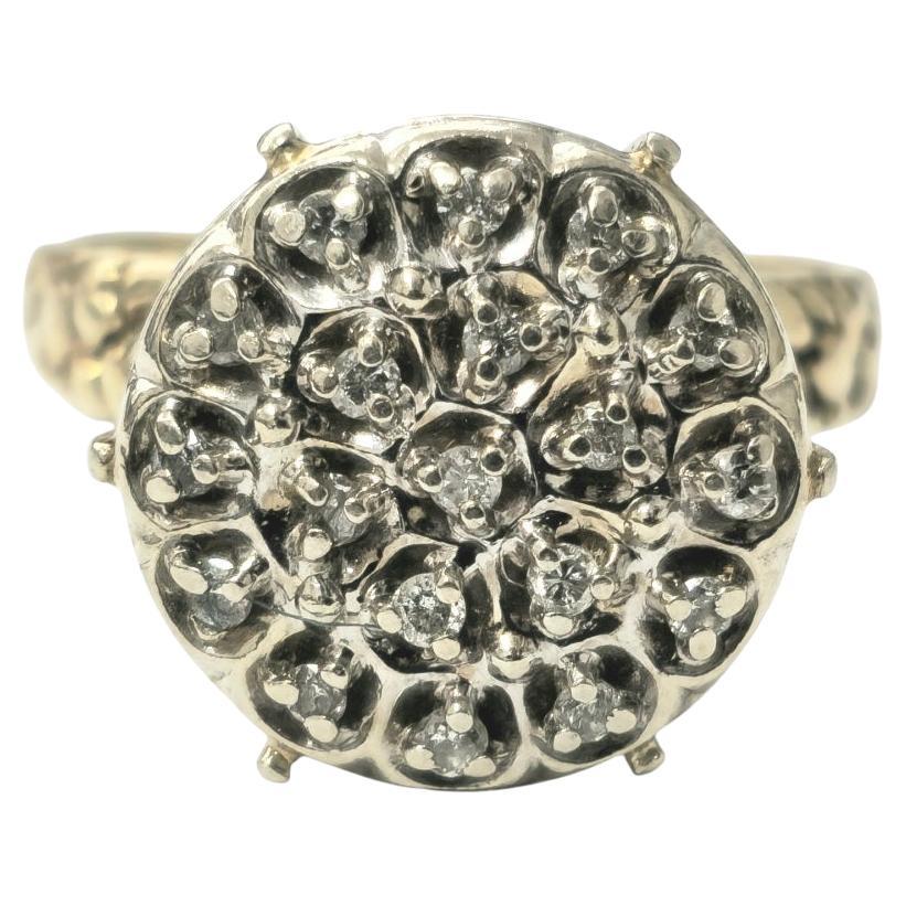 Flower Motif 1/4 Carat Diamond Engagement Ring