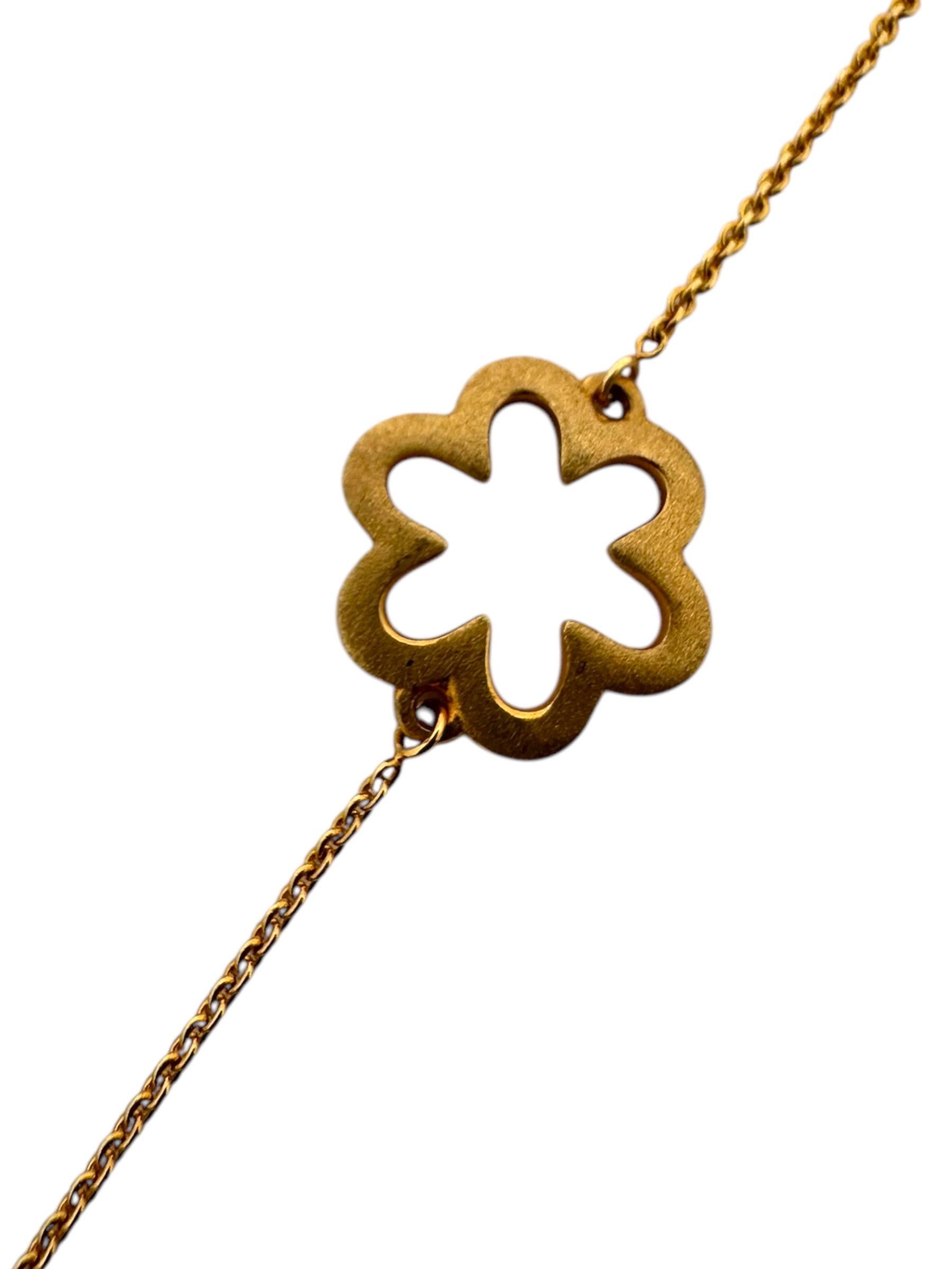 Halskette mit Blumenmotiv aus 14 Karat Gelbgold 39,50 Zoll im Zustand „Neu“ im Angebot in Newton, MA