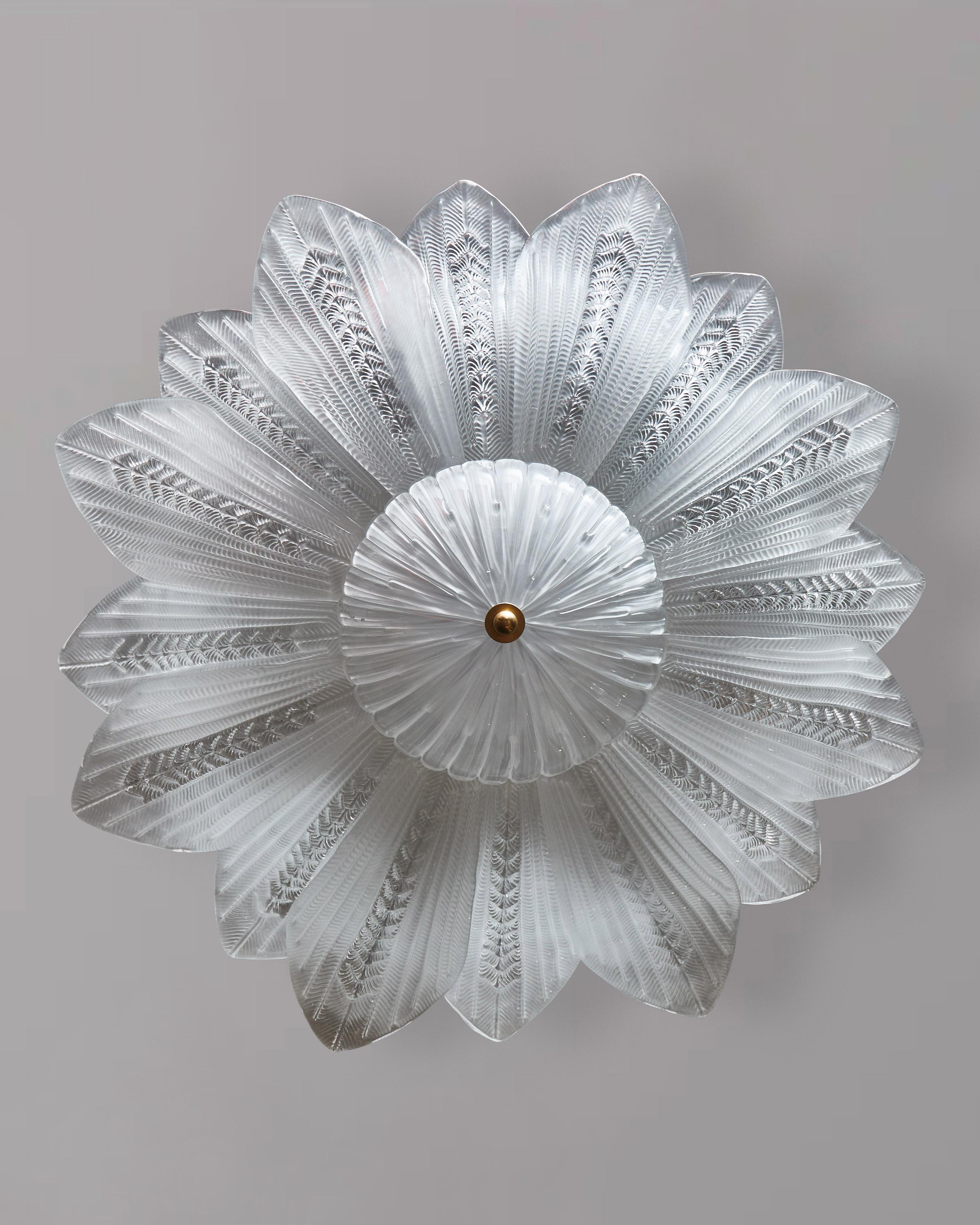 Modern Flower Murano Glass Chandelier For Sale