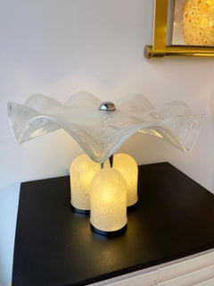Flower Murano Glass Lamp by Mazzega, Italy, 1970s