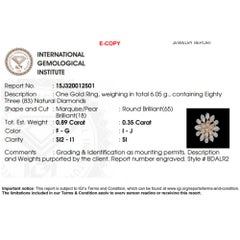 Flower Natural Diamond Ring in 14K Solid Gold (Certified)- Ready to Ship