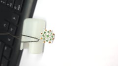 Flower necklace Tsavorite, Mandrin pendant
