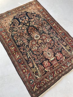 Flower of Life Royal Vintage Joshegan Sarouk Rug, circa 1950's