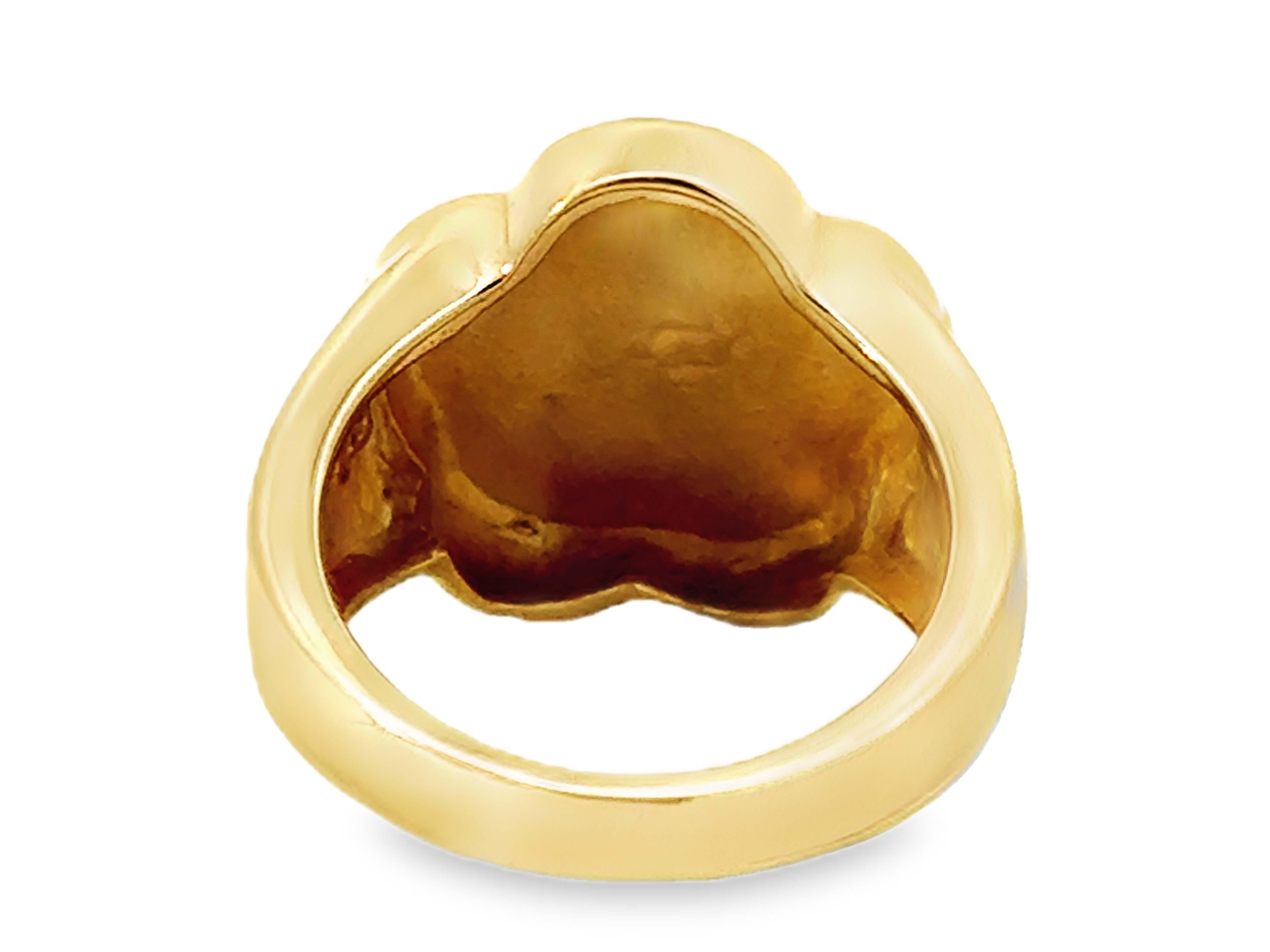 Flower Opal and Diamond Ring 14k Yellow Gold For Sale 1