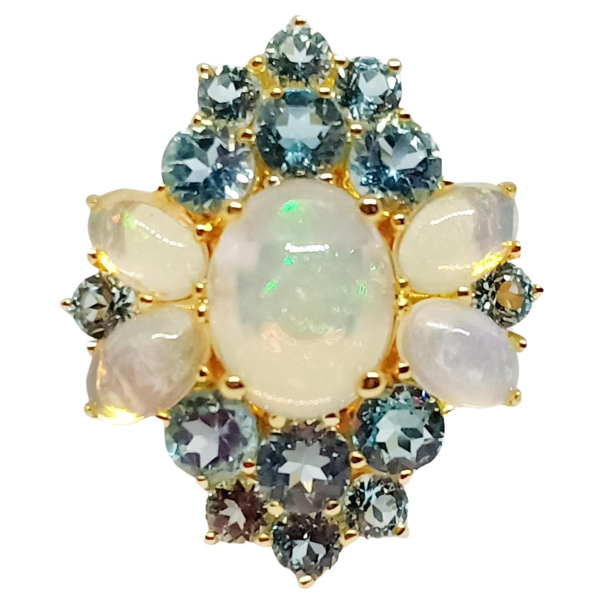 Opale Noble Doublet D'Australie - 2.60 Carats - Cabochon Multicolore - Neuf