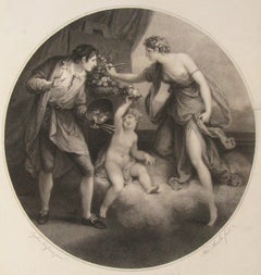 Flower Painted by Varelst. Stipple Engraving by T. Burke after Angelica Kauffman