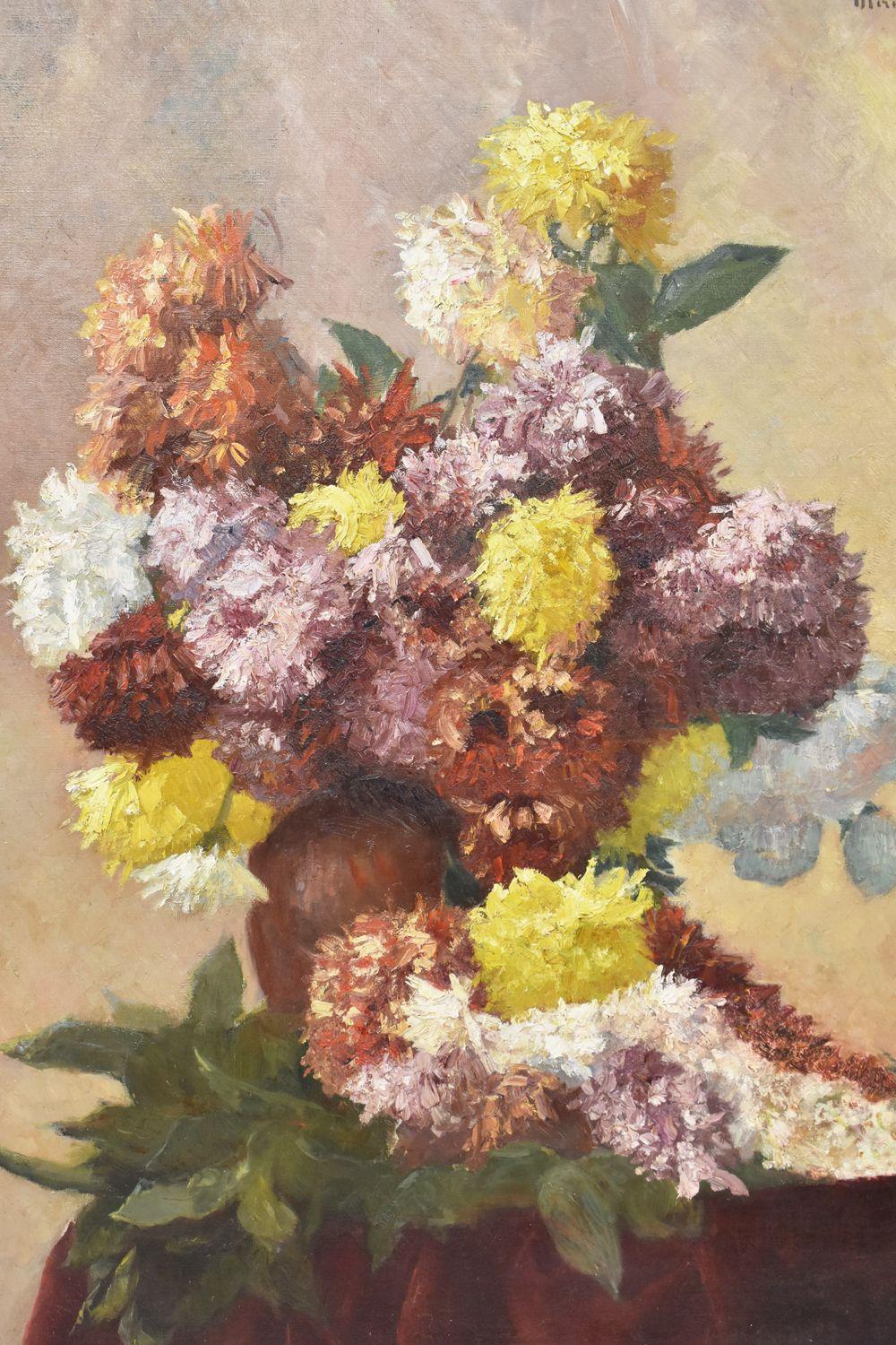 Blumen Kunstwerk, Ölgemälde, florale Vase Malerei, die Pfingstrosen darstellt. 
Schöne Gemälde von roten, gelben, rosa, weißen Pfingstrosen.

Es hat auch einen goldenen Rahmen, der in den 1800er Jahren realisiert wurde. Das Gemälde in Öl auf
