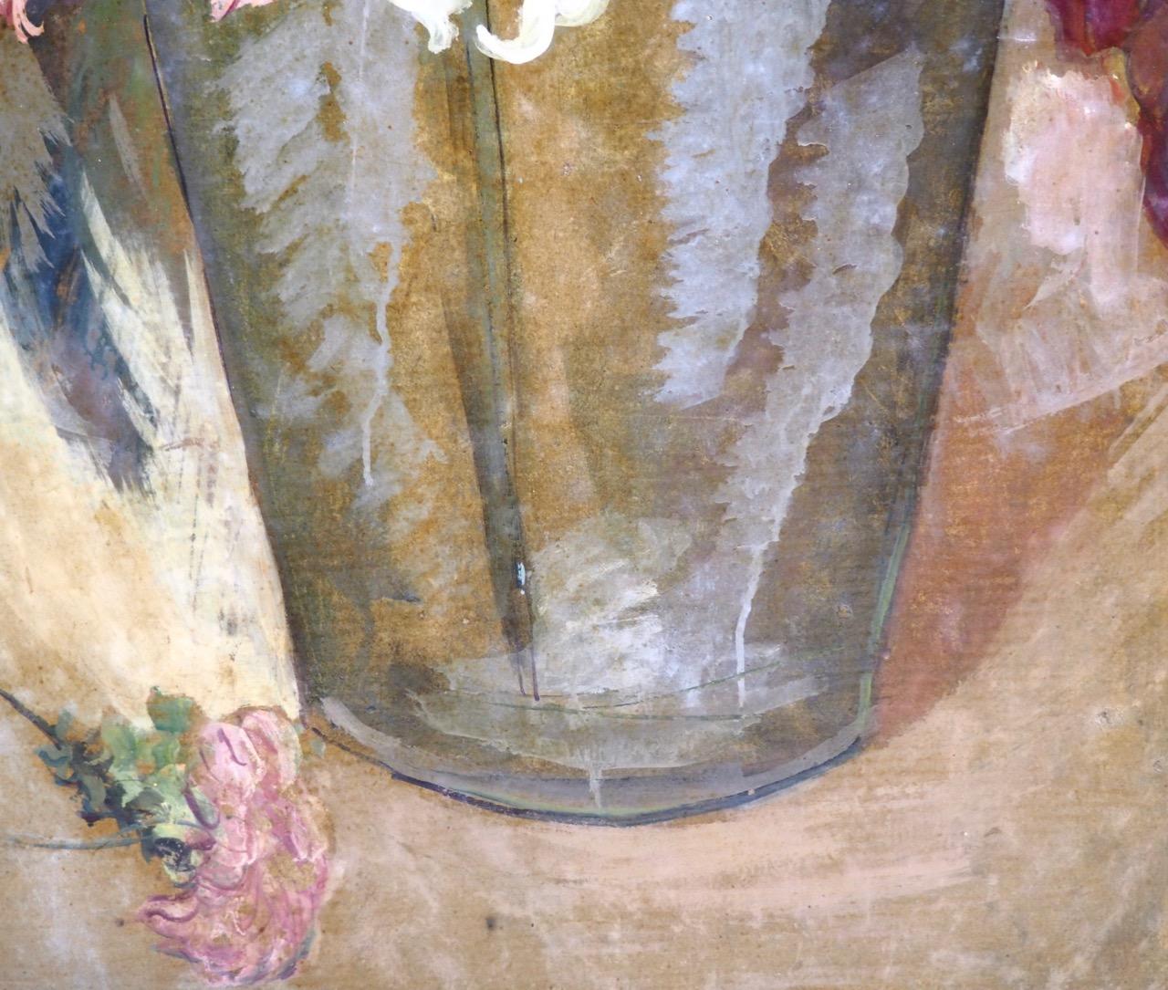 Flower Painting, Signed Folmer Bronnén 1926, Oil on Wood 1