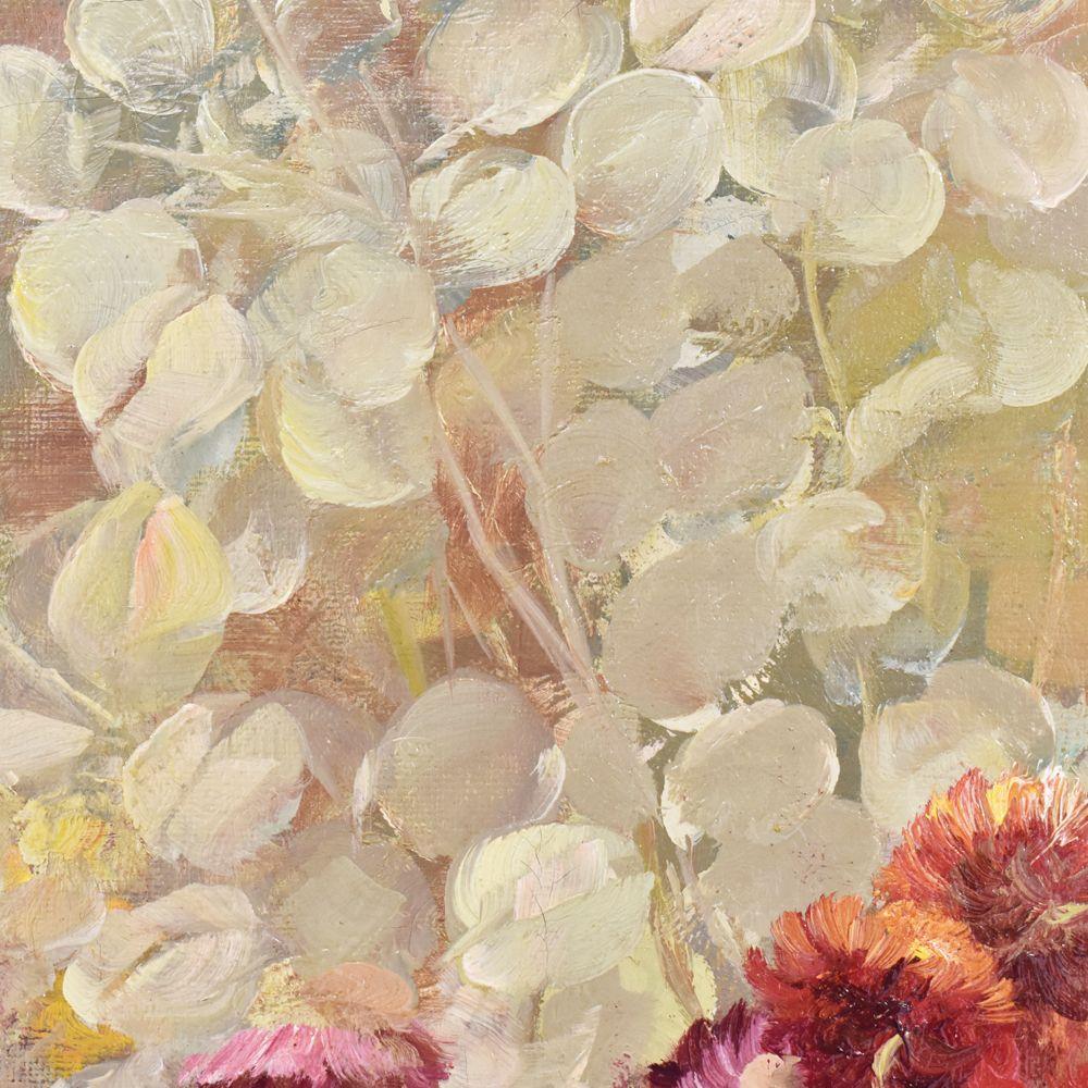 Art Nouveau Flower Paintings, 19th Century, Oil Painting on Canvas For Sale