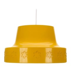 Flower Pendant, Large Yellow Lamp by Svend Aage Holm Sorensen for Lyfa in 1972