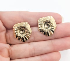 Flower Petal Earring Jackets in 14k Yellow Gold