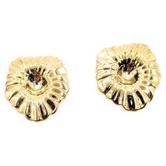 Flower Petal Earring Jackets in 14k Yellow Gold