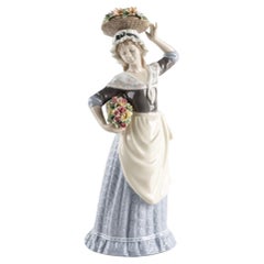 Lladró Flower Picking Woman Figurine