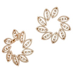 Blumen-Ohrringe aus 18 Karat Roségold mit Diamanten für sie