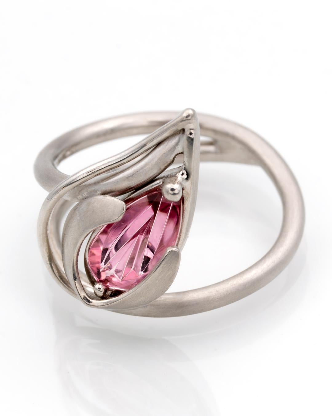 Anillo Flor Platino Rosado Turmalina en Nuevo estado para la venta en Loßburg, DE