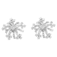 Flower Platinum with Diamonds Earrings