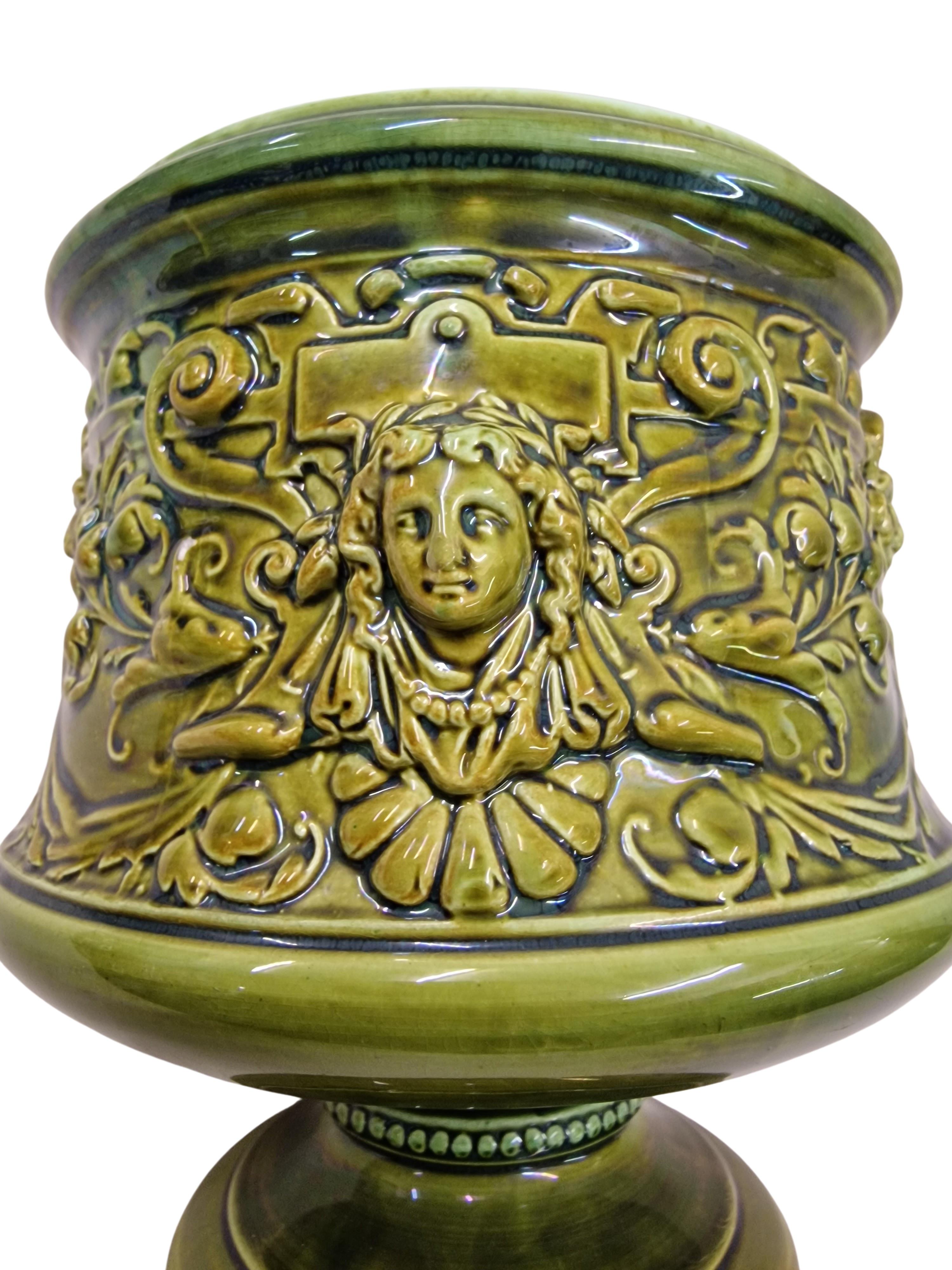 Slovenian Flower Pot, Cachepot, jardiniere, ceramic Schütz Cilli 1900 Art Nouveau Slovenia