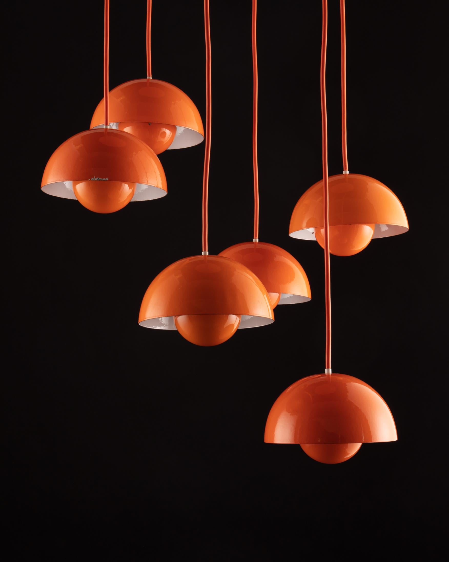 Danish Flower Pot Chandelier by Verner Panton