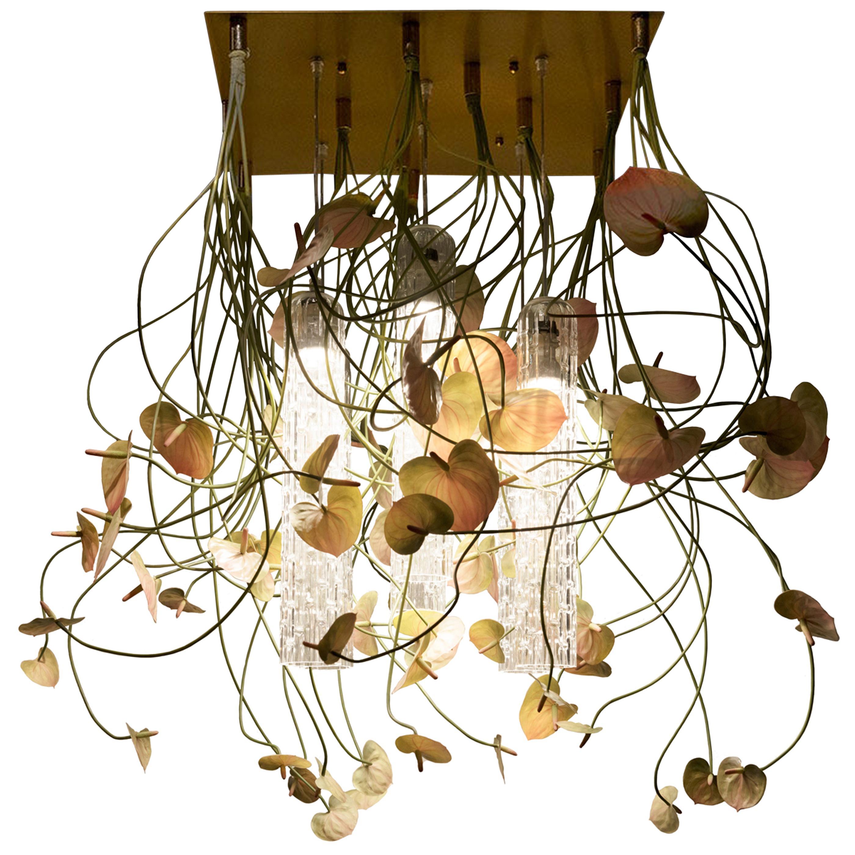 Flower Power Anthurium Chandelier, Italy For Sale