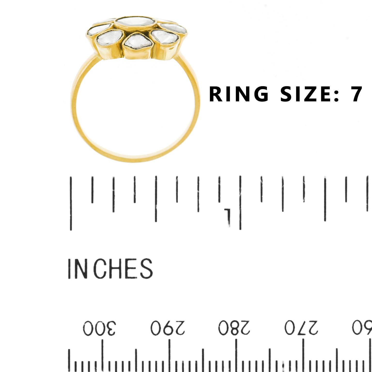Flower Power Diamond Set Gold Ring 1