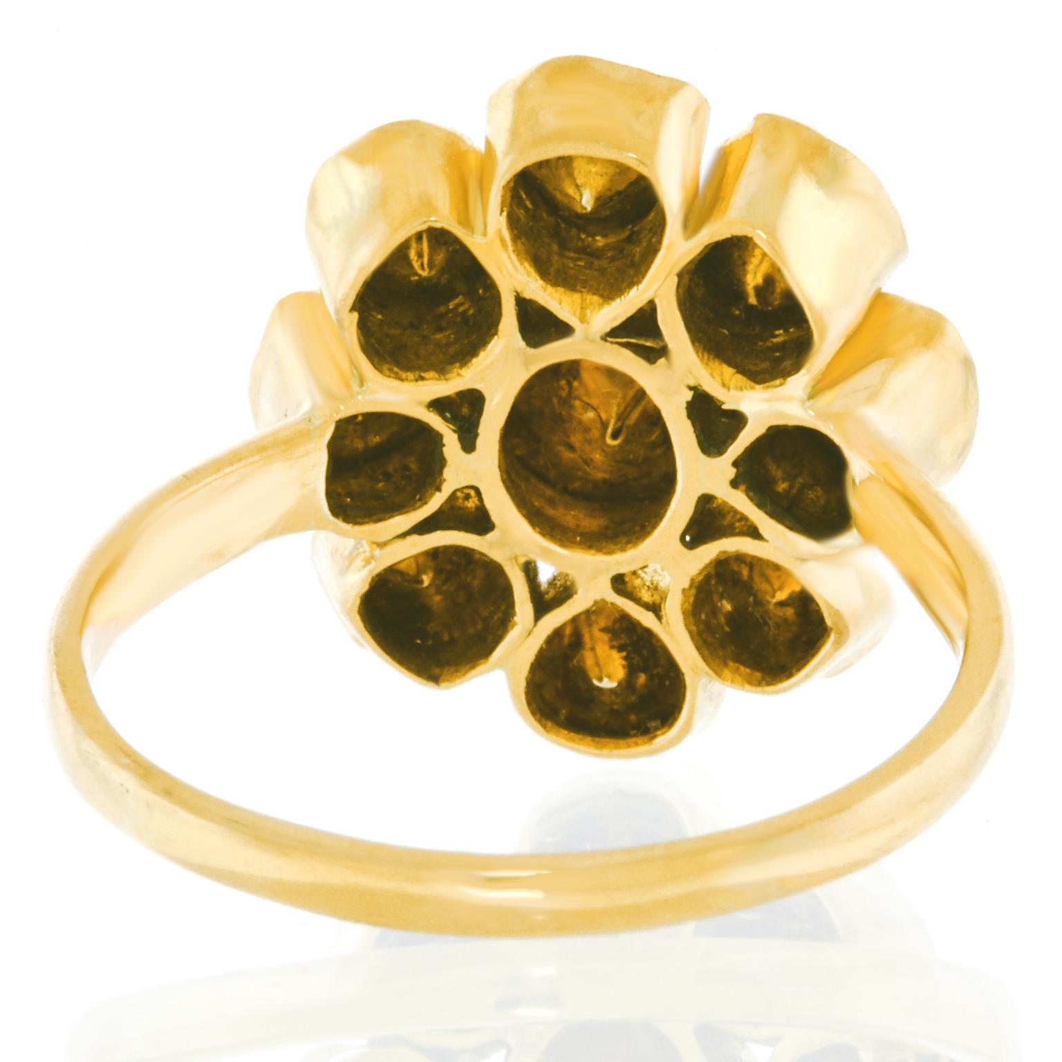 Flower Power Diamond Set Gold Ring 4