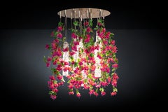 Flower Power Fuchsia Cascade Big Round Chandelier, Fuchsia Color, Venice, Italy