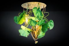 Flower Power Lotus Dichondra + Crystal Egg Lamps Chandelier, Venice, Italy