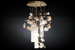 Flower Power Magnolia Pink-Cream Small Round Chandelier, Venice, Italy