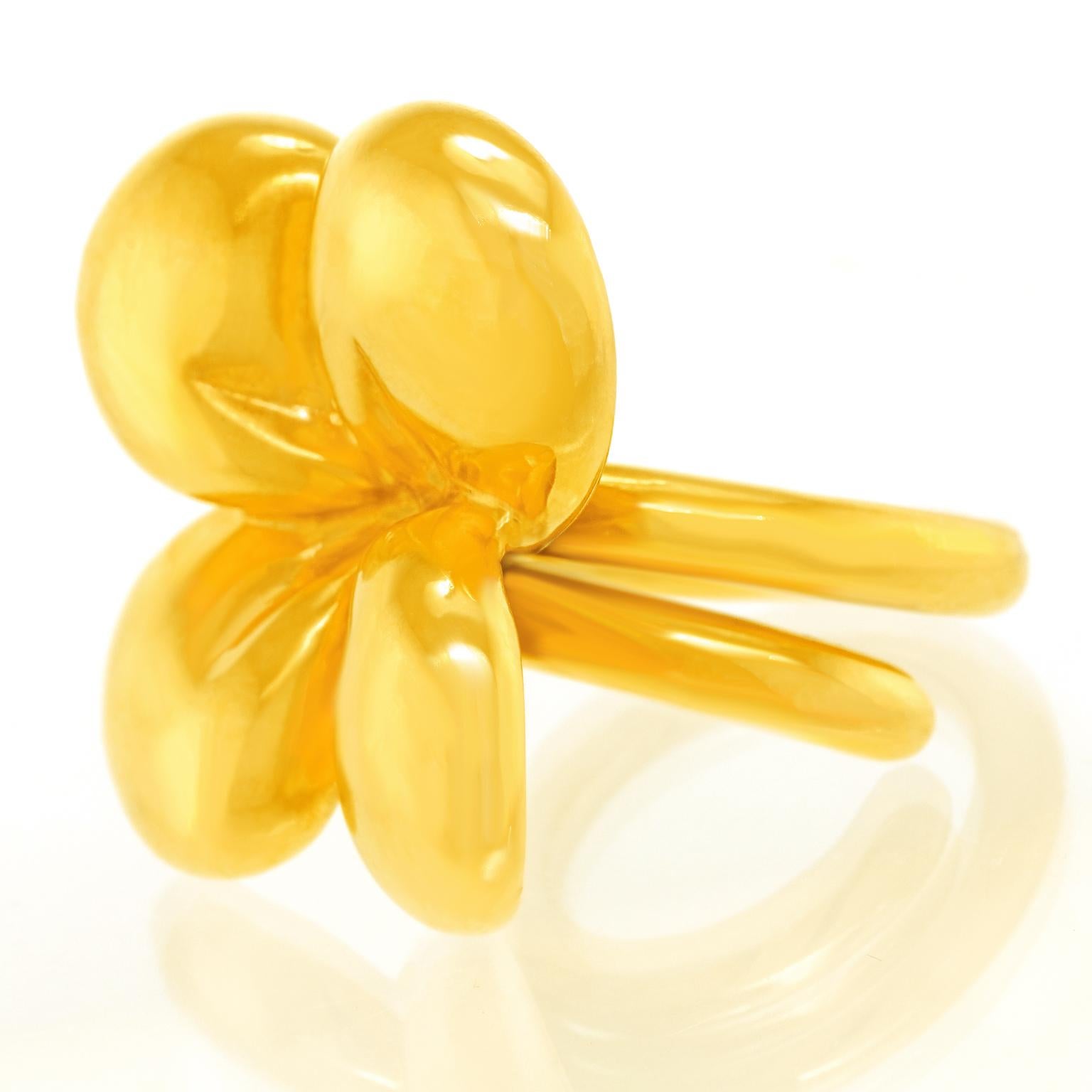 Flower Power Pop Art Ring 18k c1970-80s Swiss For Sale 6
