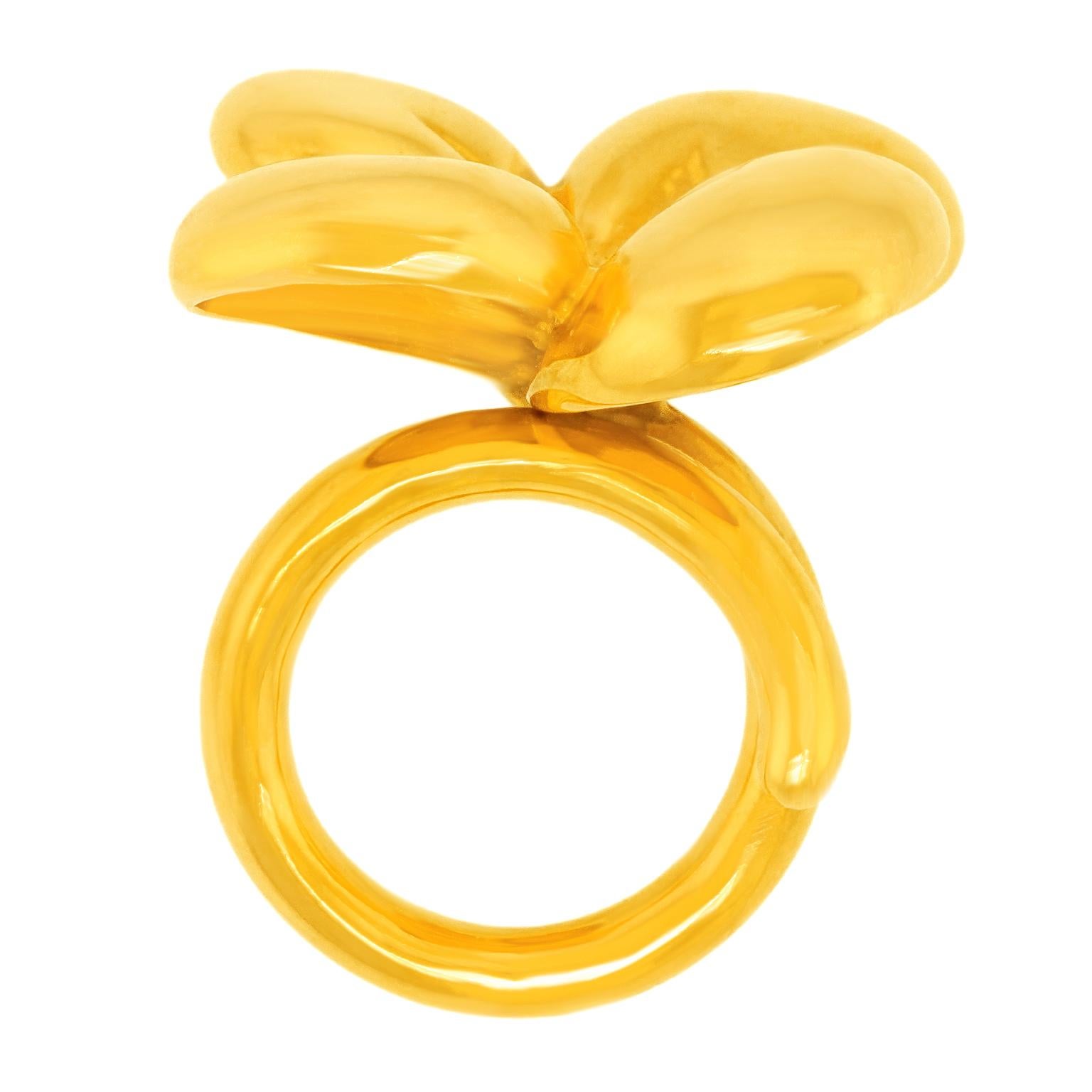 Flower Power Pop Art Ring 18k c1970-80s Swiss For Sale 7