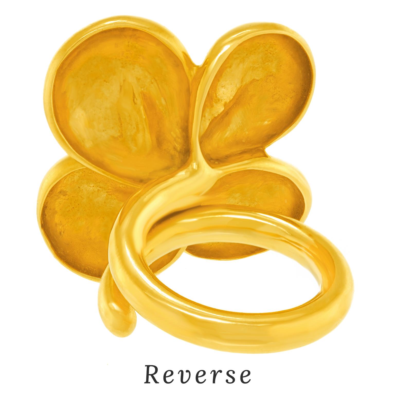 Flower Power Pop Art Ring 18k c1970-80s Swiss For Sale 4