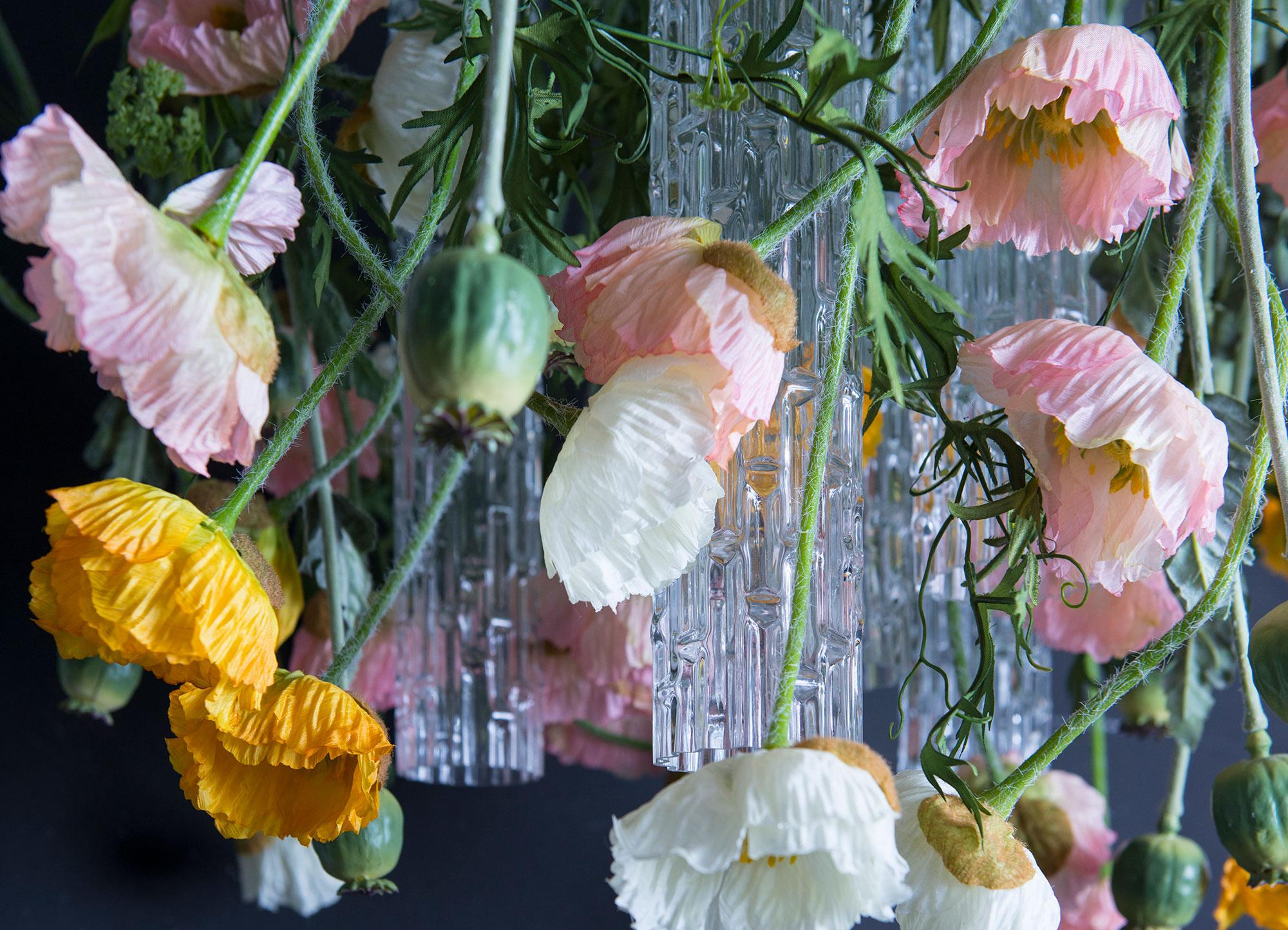 Hand-Crafted Flower Power Poppy Chandelier, Italy For Sale