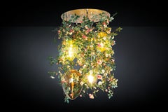 Flower Power Romantic Roses + Crystal Egg Lamps Chandelier, Venice, Italy