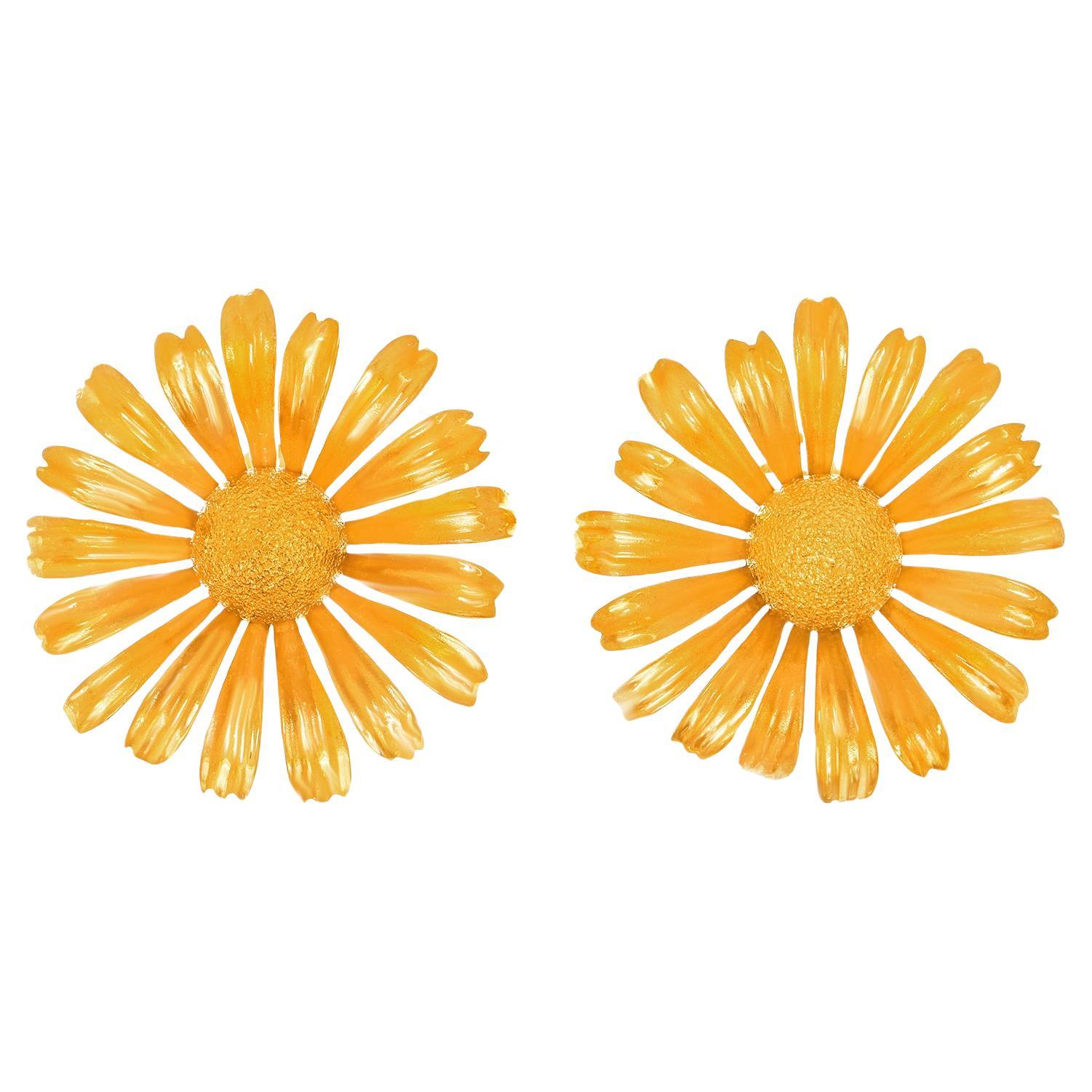 Flower Power Sixties Earrings For Sale