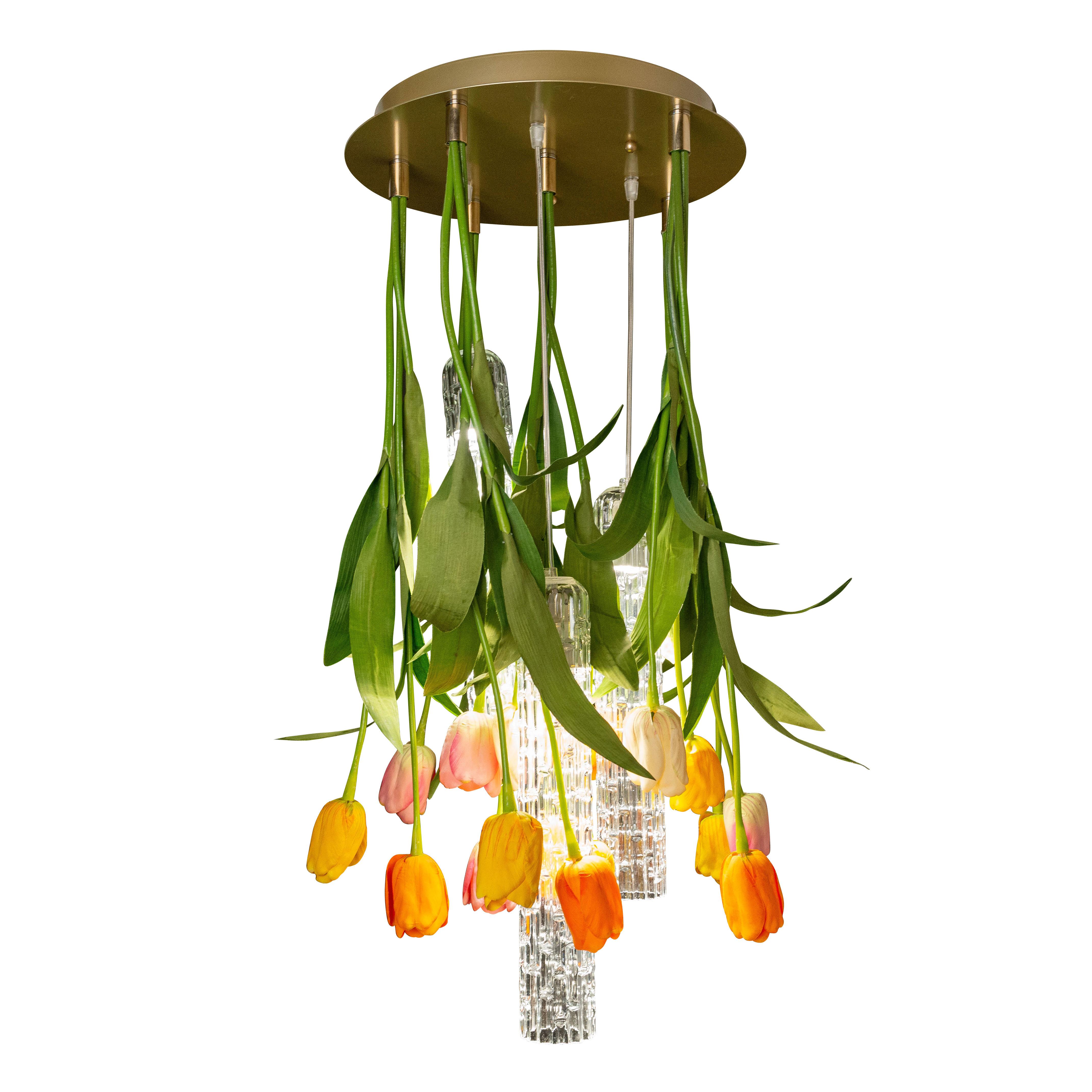 Flower Power Tulip Small Round Chandelier, Italy
