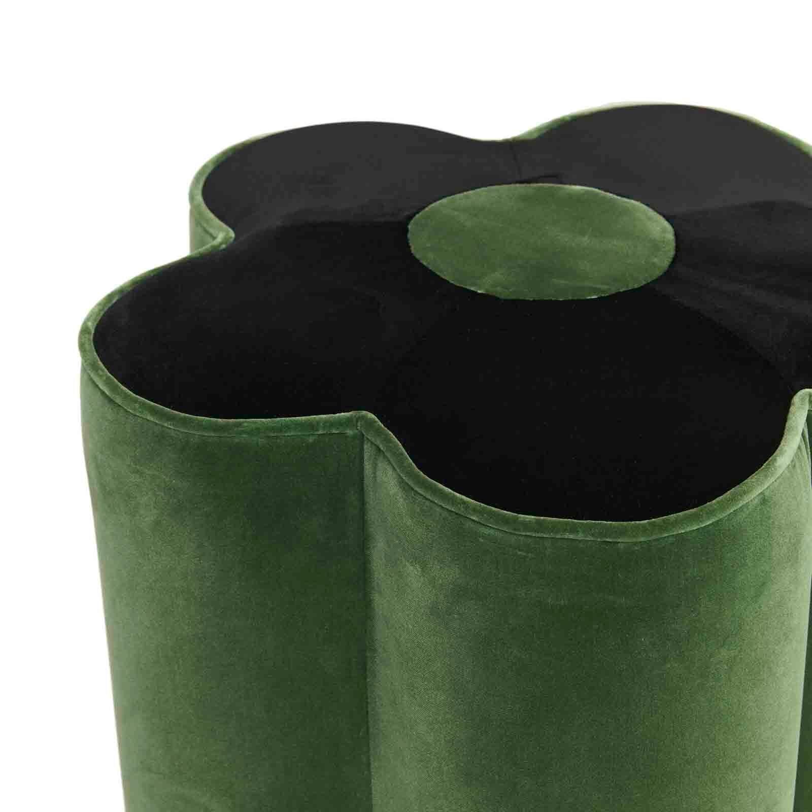 Embrace your inner flower child and give in to FLOWER POWER. In luxurious green and black British-made velvet, this floral-shaped footstool will bring a touch of 1970’s hippie-chic to your home. Crafted by the country’s finest furniture makers,