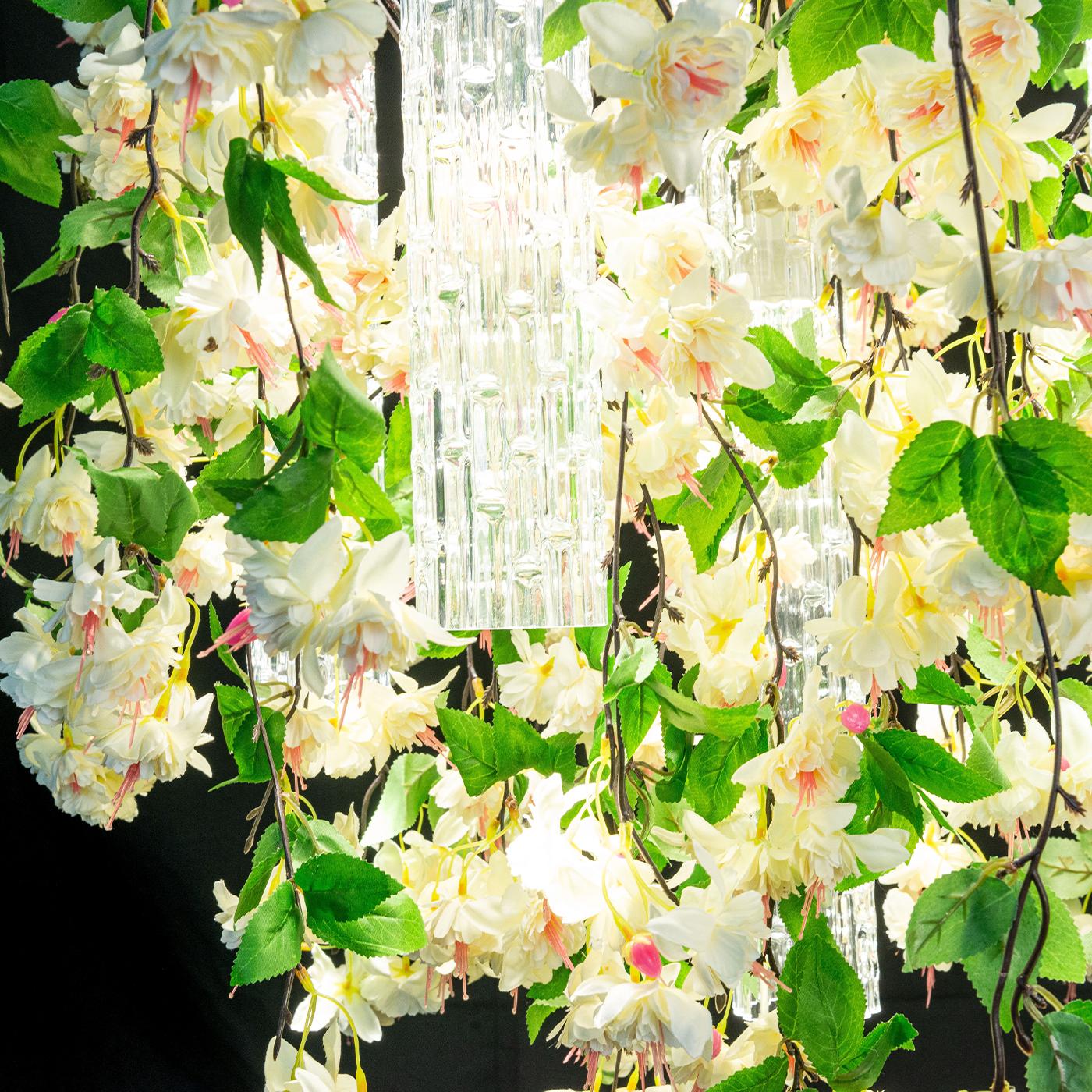 XXIe siècle et contemporain Lampe de plafond Flower Power White Cascade Round Large en vente